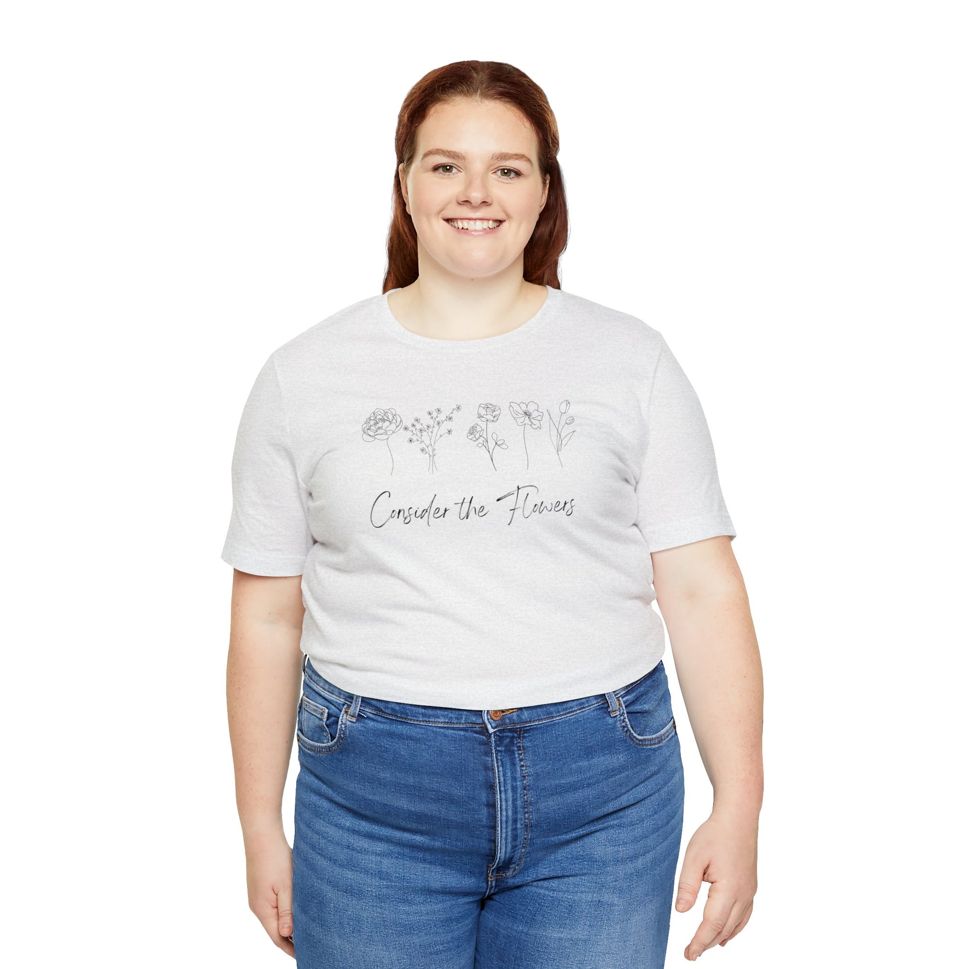 Floral Graphic Tee Plus Sized Heather 