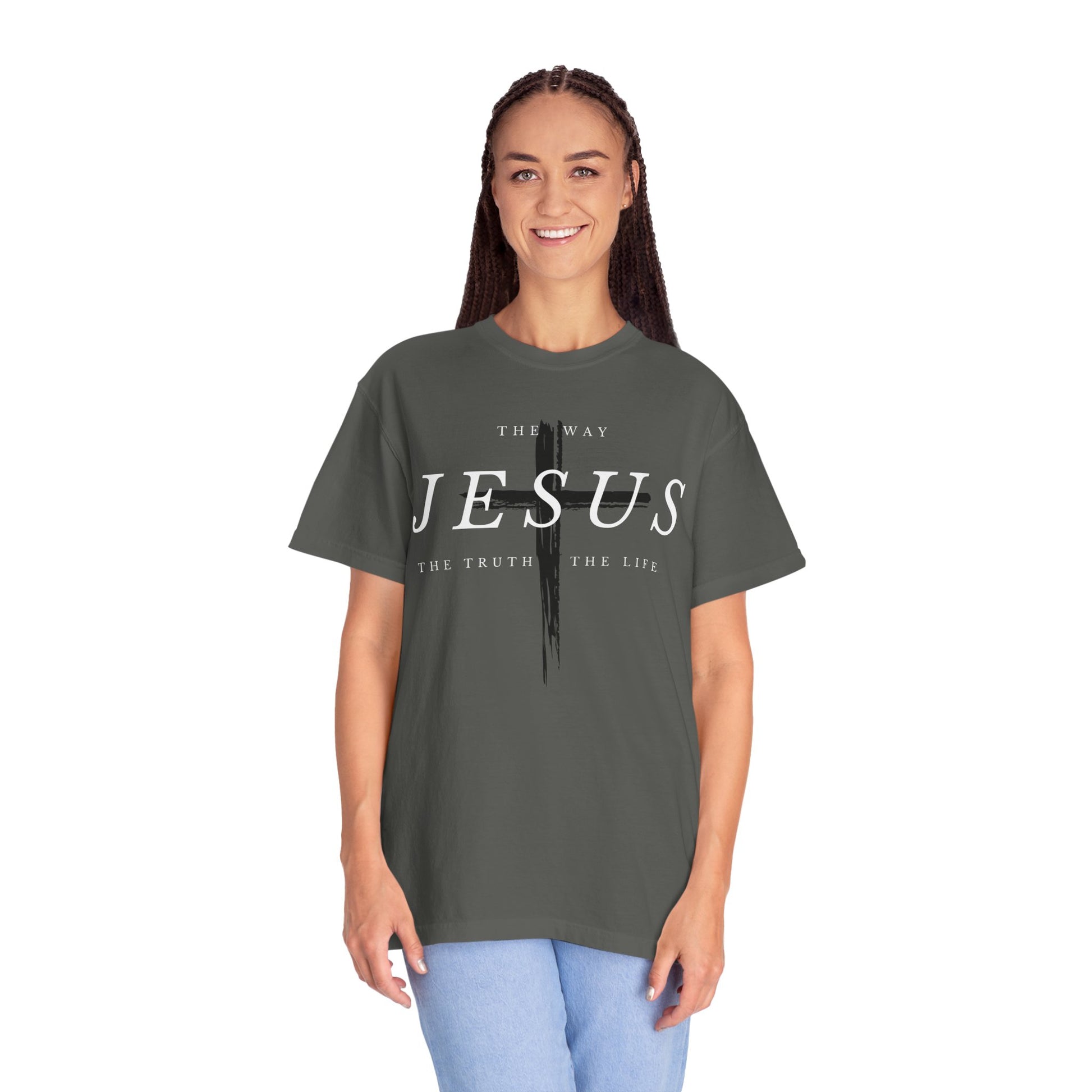 Jesus T Shirt Womens Grey Christian