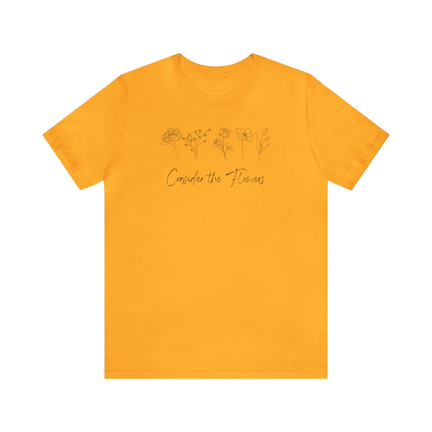 Floral Graphic Tee Mustard Yellow Front