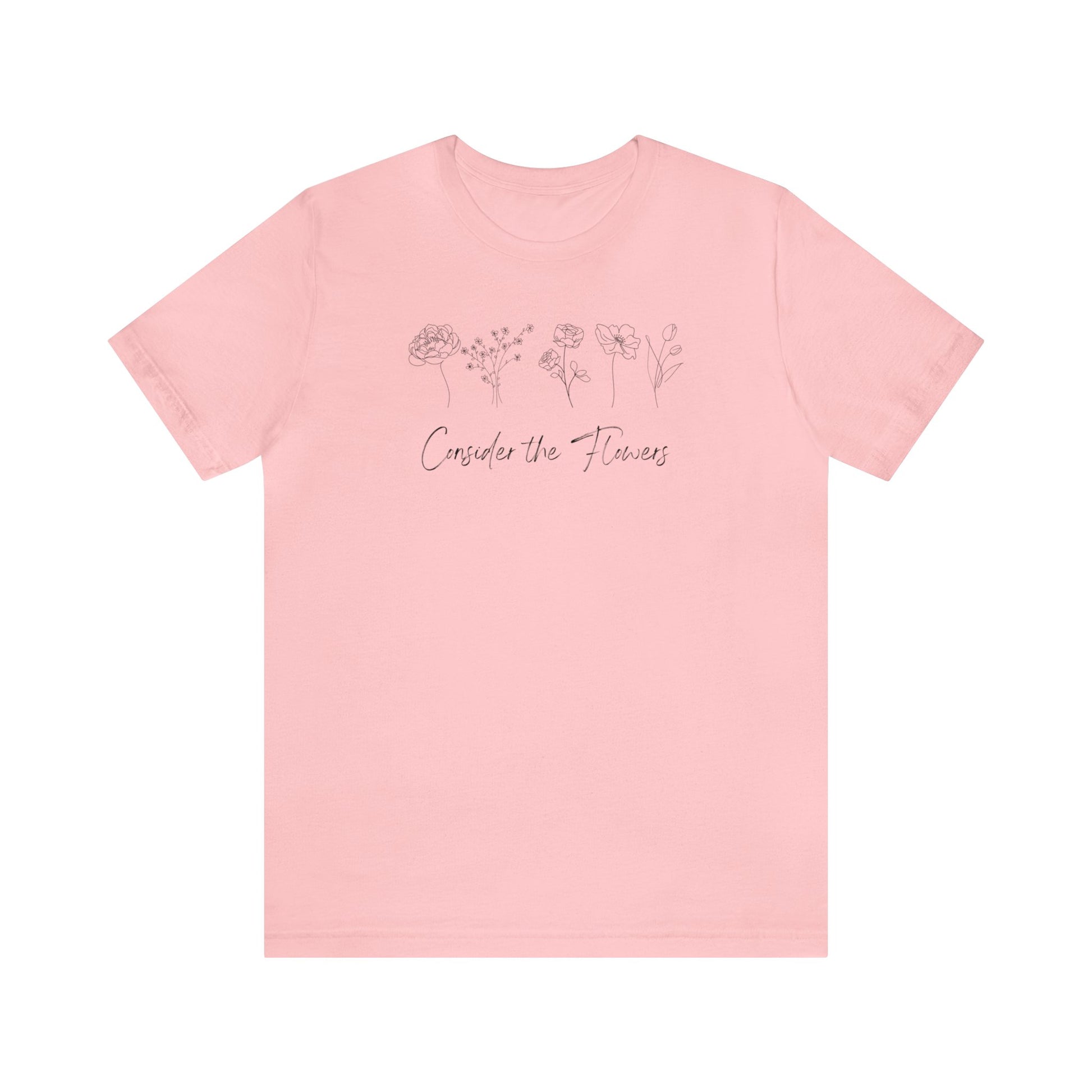 Floral Graphic Tee Mustard Light Pink Front