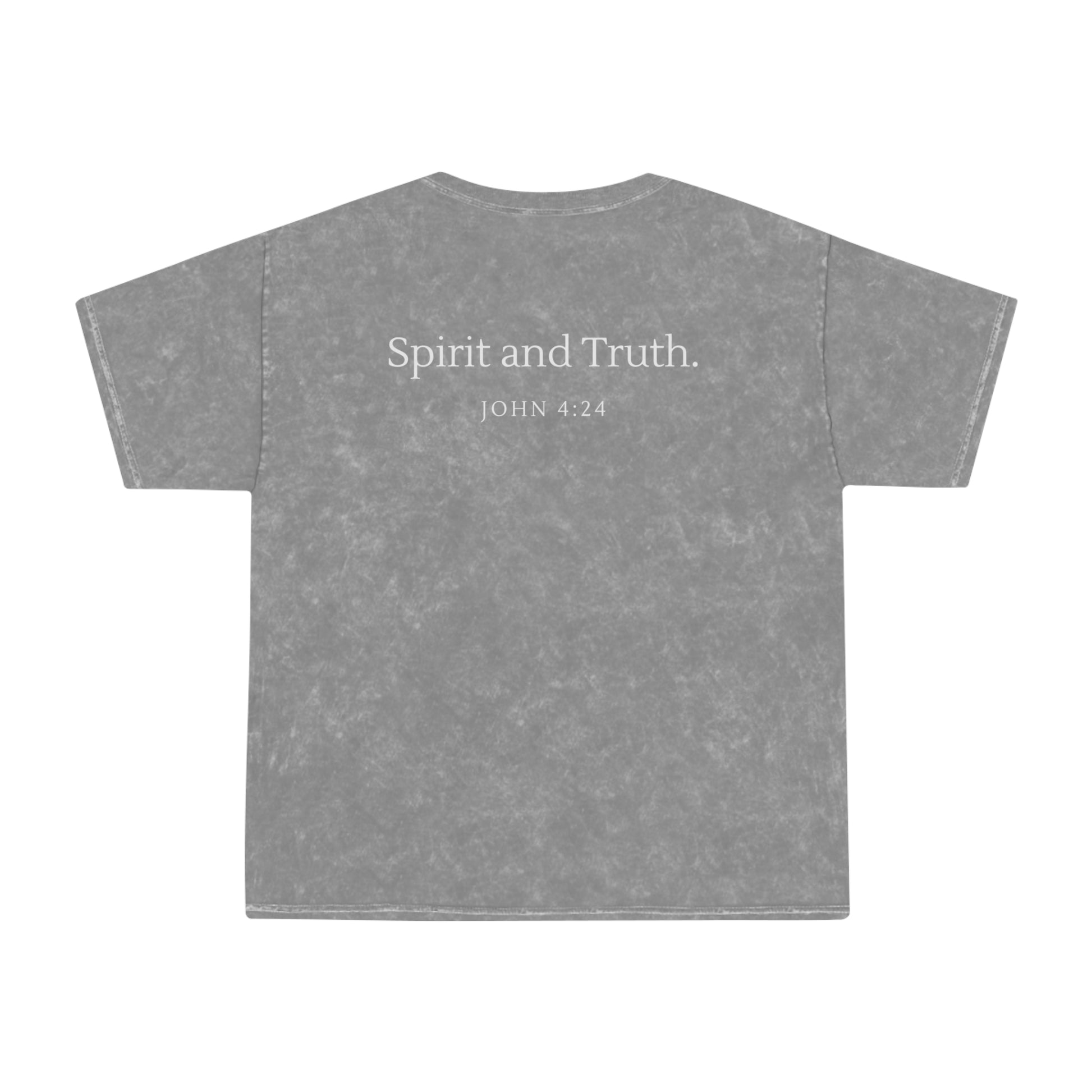 Grey Mineral Wash T Shirt - Worship - Back