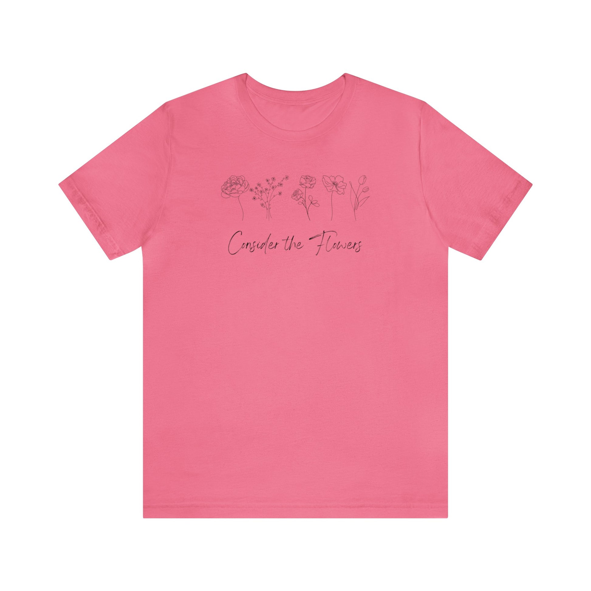 Floral Graphic Tee Hot Pink Front