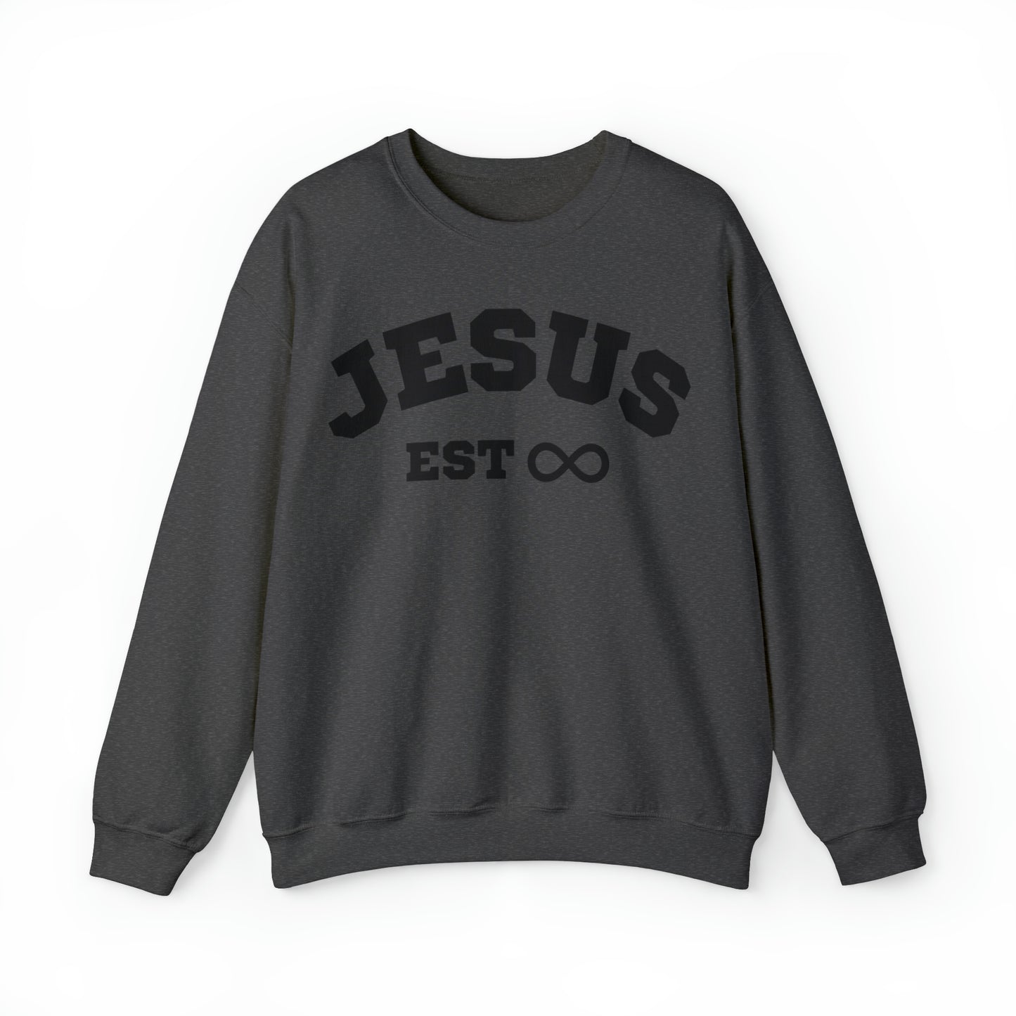 Jesus Sweatshirt Dark Heather Front