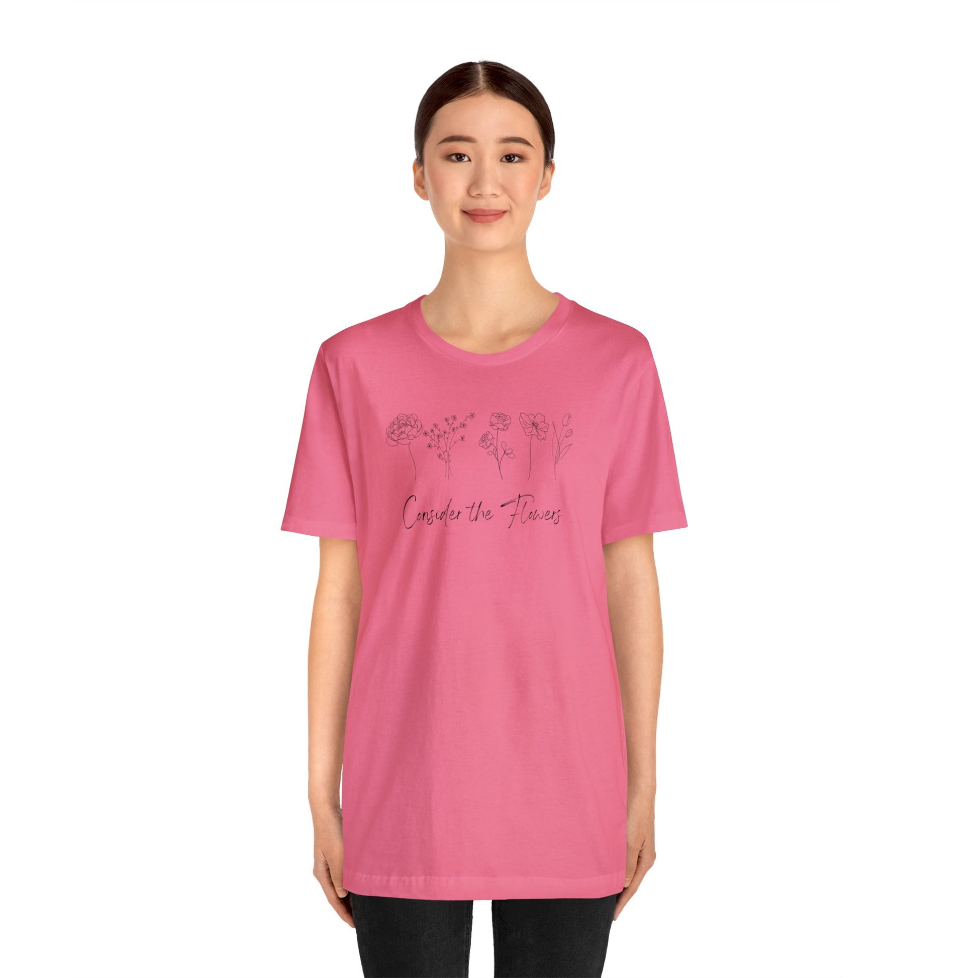 Floral Graphic Tee Hot Pink Oversized Look