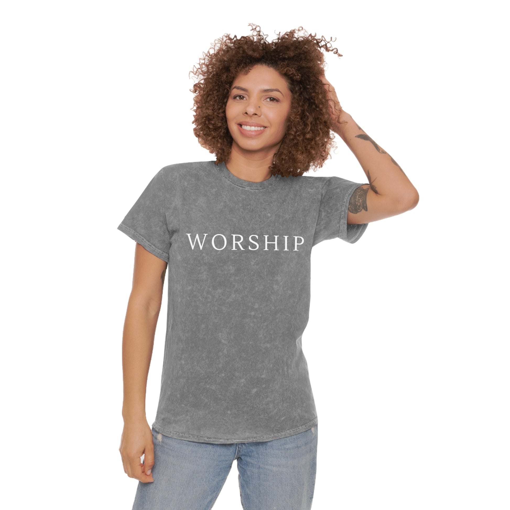 Grey Mineral Wash Shirt - Worship