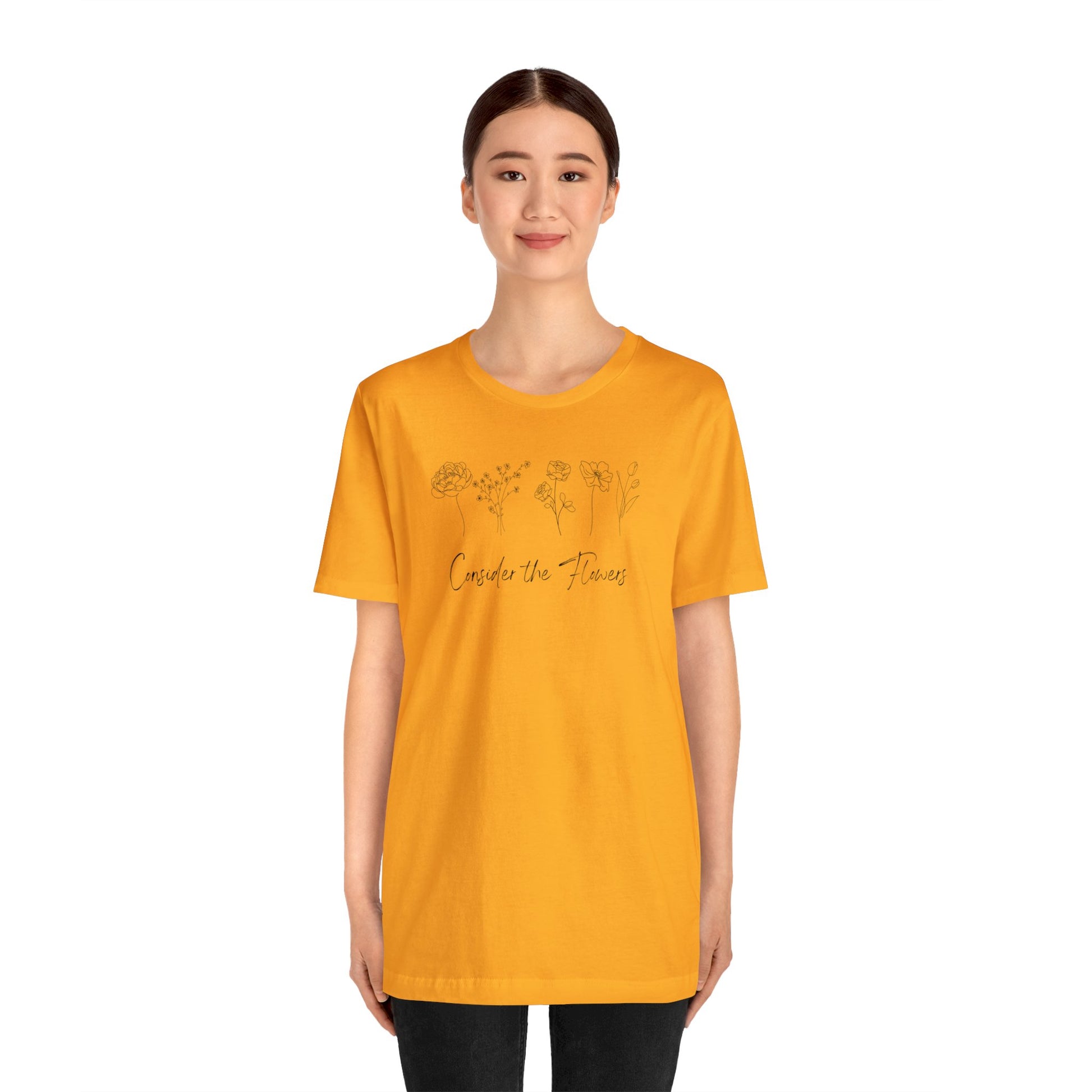 Floral Graphic Tee Mustard Yellow Oversized