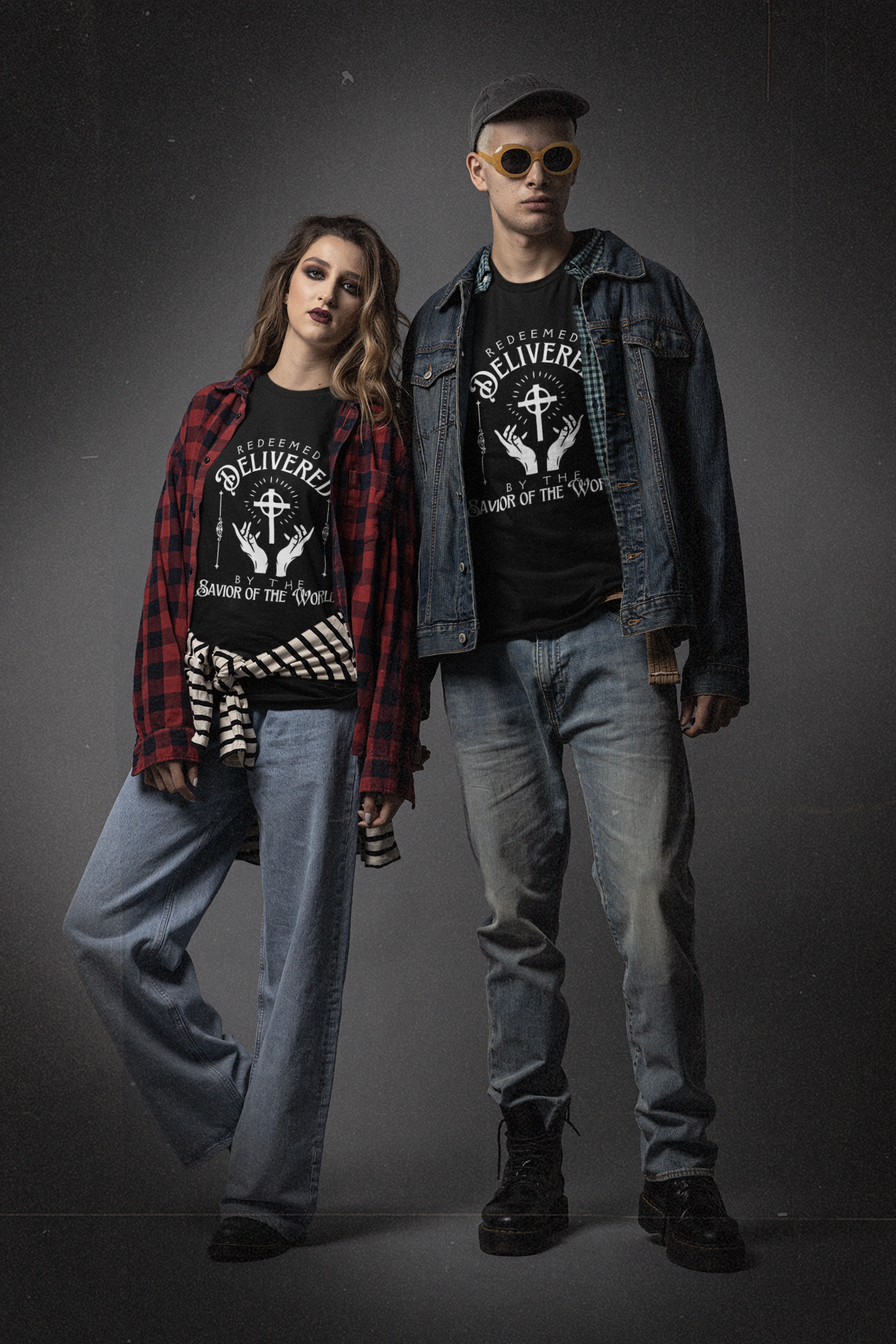 Redeemed and Delivered Christian Grunge Shirt Unisex Mens Womens