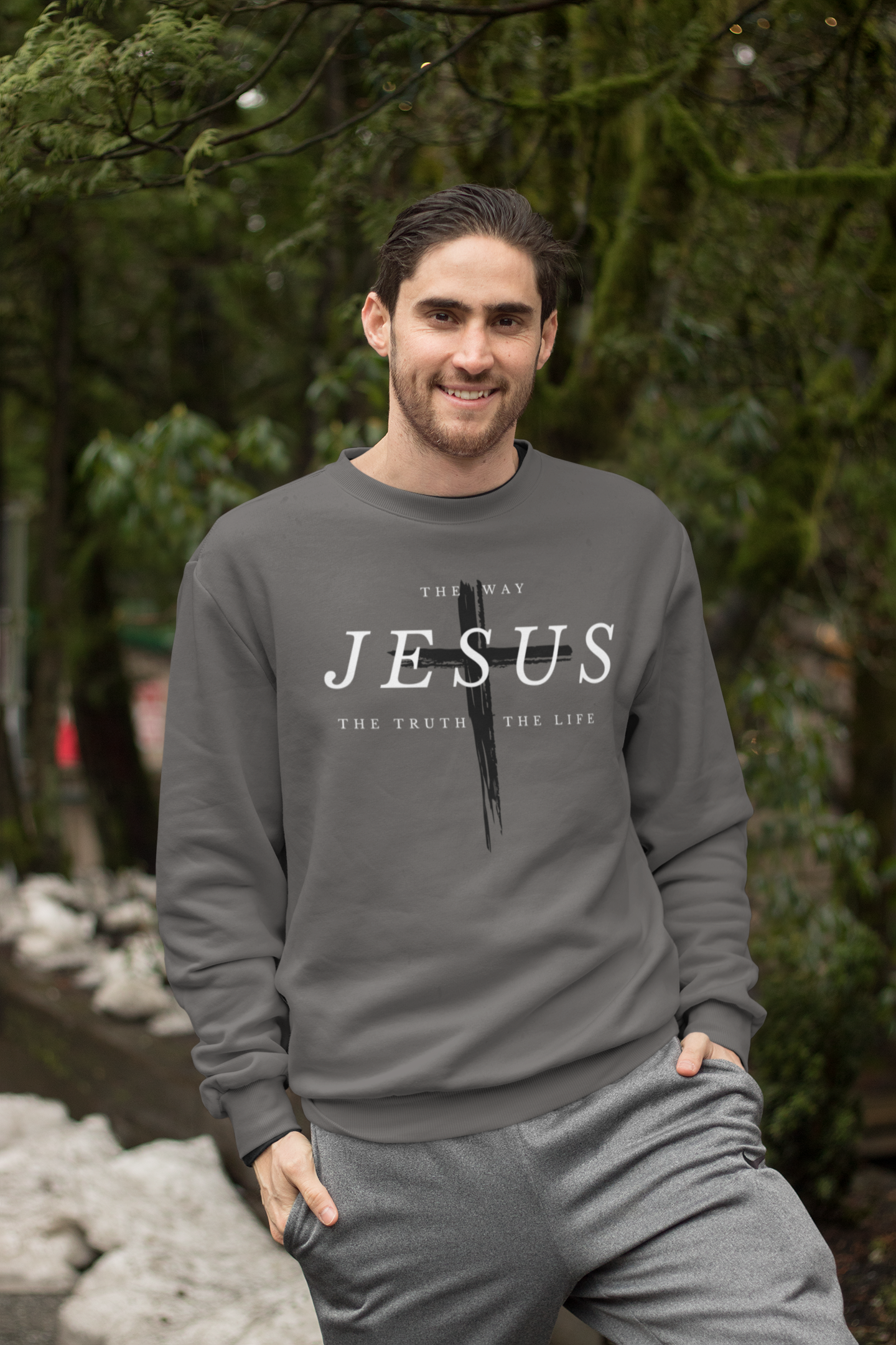 Christian SweatShirt Jesus Unisex Pepper