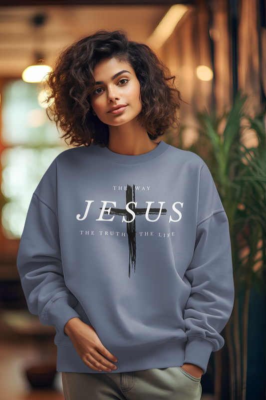 Christian SweatShirt Jesus Cross Unisex Womens