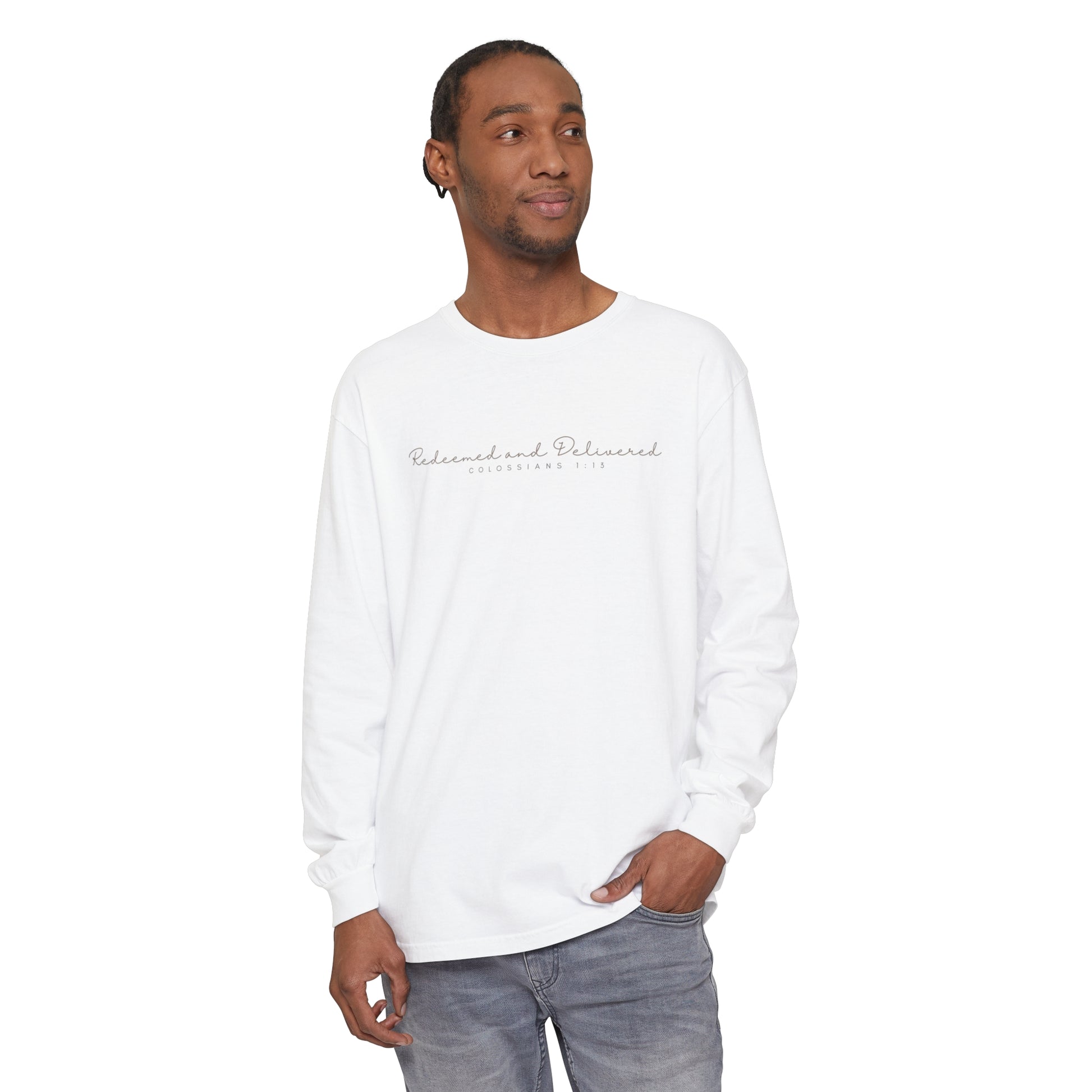 Redeemed and Delivered Minimalist Long Sleeve T-Shirt Unisex