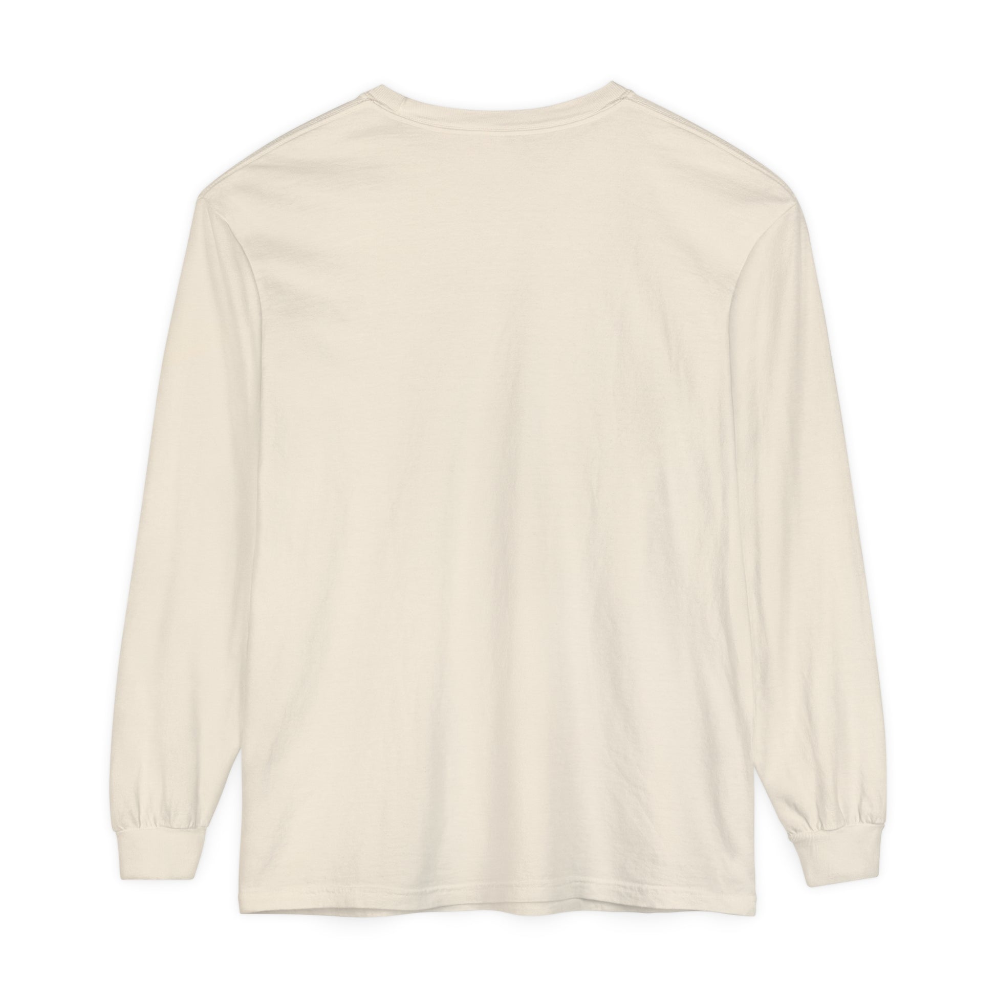 Redeemed and Delivered Minimalist Long Sleeve T-Shirt Ivory back