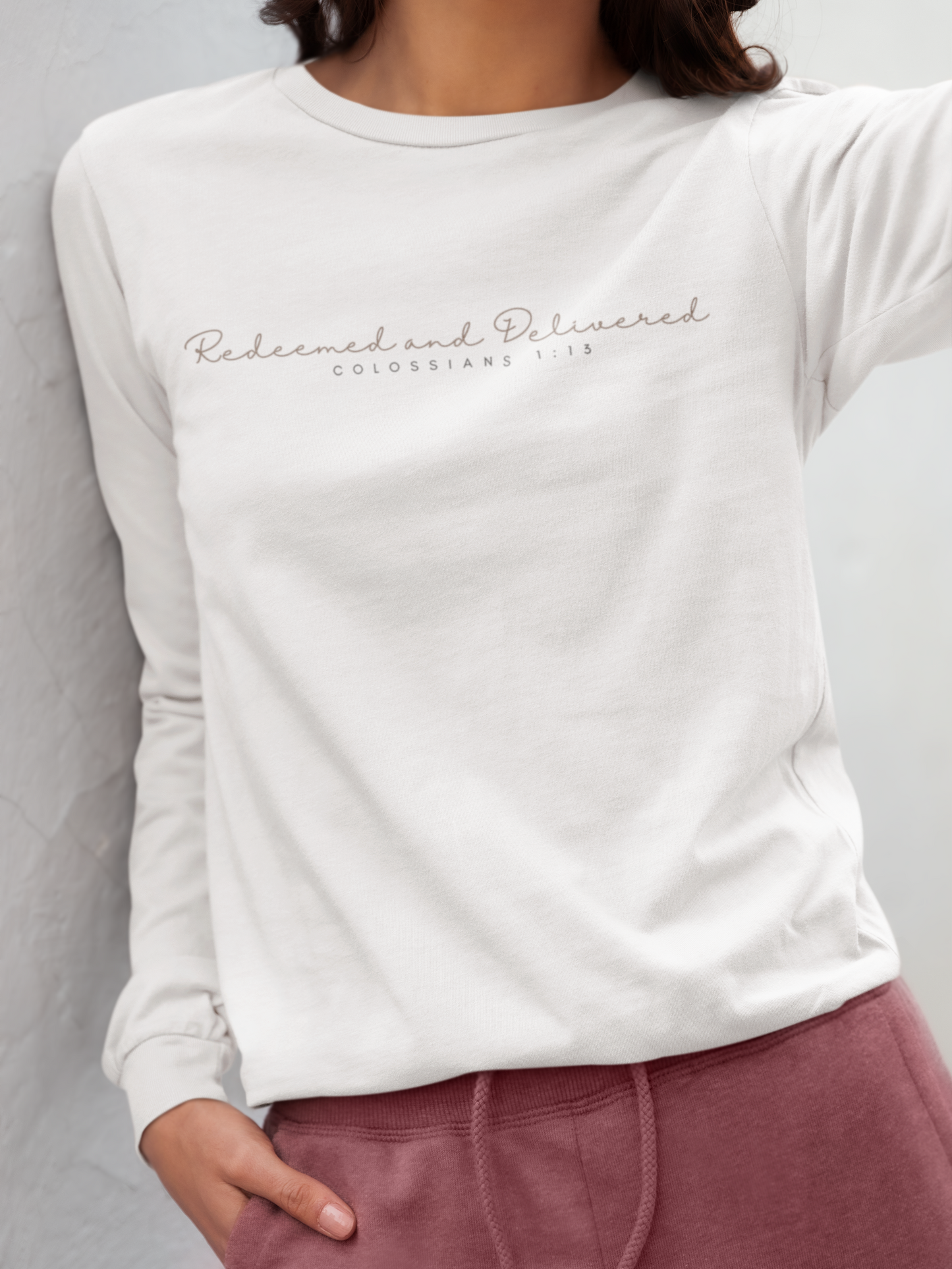 Redeemed and Delivered Minimalist Long Sleeve T-Shirt